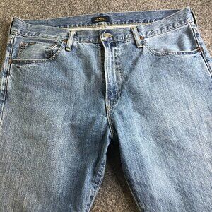 Polo Ralph Lauren Jeans Mens 36x36 Blue Hampton Relaxed Straight Denim Cotton